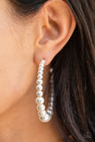 Glamour Graduate White Hoop Earrings