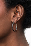 On The Brink - Black Hoop Earrings