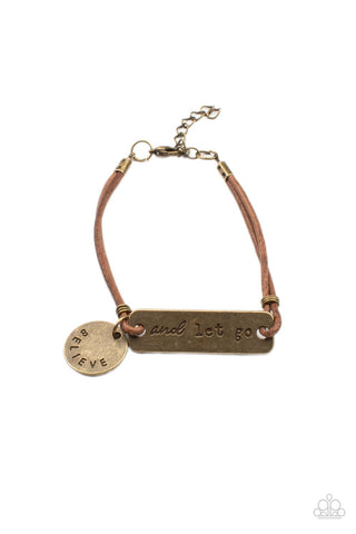 Believe and Let Go - Brass Bracelet