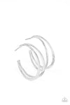 Rustic Curves - Silver Hoop Earrings