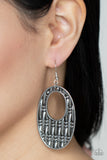 Engraved Edge - Silver Earrings