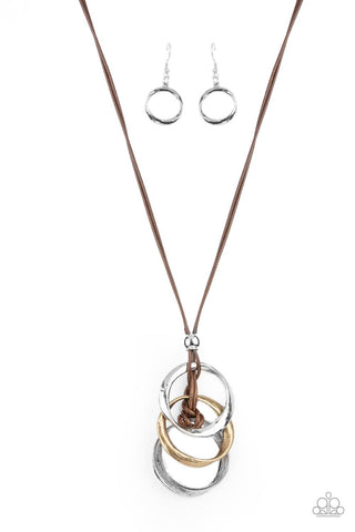 Harmonious Hardware - Brown Necklace