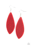 Surf Scene - Red Wooden Earrings