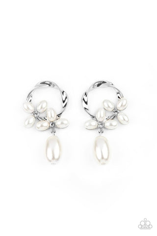 Elegant Expo - White Earrings