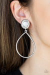 Fairytale Finish - White Clip-On Earrings