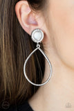 Fairytale Finish - White Clip-On Earrings