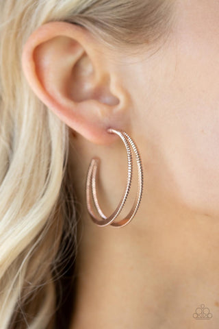 Rustic Curves - Rose Gold Earrings