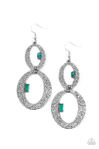 OVAL and OVAL Again - Green Earrings