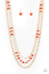 Artisanal Abundance - Orange Necklace