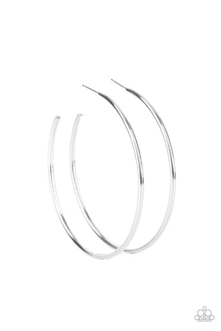 Mega Metro - Silver Hoop Earrings