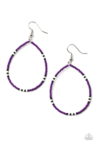 Keep Up The Good BEADWORK - Purple Earrings