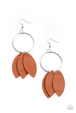 Leafy Laguna - Brown Earrings