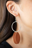 Leafy Laguna - Brown Earrings