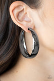 Flat Out Flawless - Black Hoop Earrings