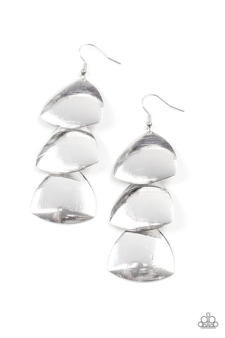 Modishly Metallic - Silver Earrings