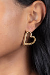 Cupid, Who? - Gold Heart Earrings