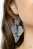 Deceivingly Deco - Black Earrings