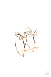 Full Out Flutter - Gold Butterfly Hoop Earrings