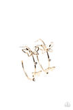 Full Out Flutter - Gold Butterfly Hoop Earrings