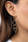 Glamorously Geometric - Brass Earrings