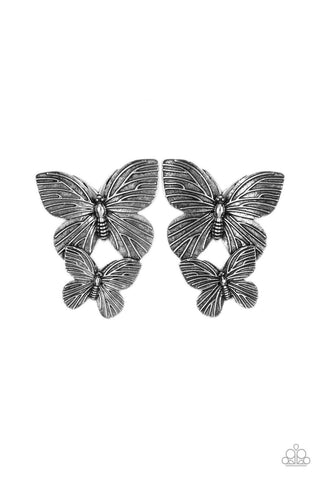 Blushing Butterflies - Silver Earrings