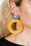 Strategically Sassy - Yellow Earrings