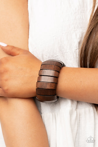 Boardwalk Bonanza - Brown Wooden Bracelet