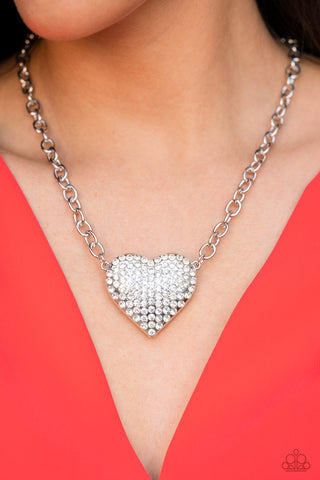 Heartbreakingly Blingy - White LOP Necklace