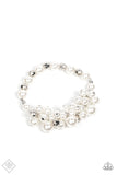 Elegantly Exaggerated - White Bracelet