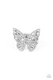 Bright-Eyed Butterfly - White Ring