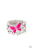 All FLUTTERED Up - Pink Ring