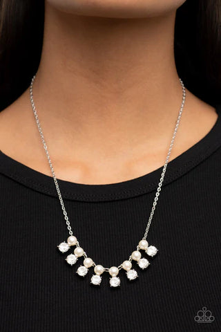 Dashingly Duchess White Necklace