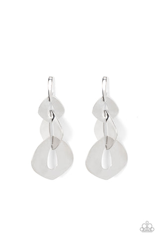 Enveloped in Edge - Silver Earrings