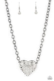 Heartbreakingly Blingy - Black Necklace