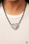 Heartbreakingly Blingy - Black Necklace