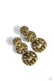 Triple Threat Texture - Brass Earrings