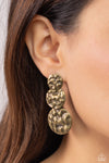 Triple Threat Texture - Brass Earrings