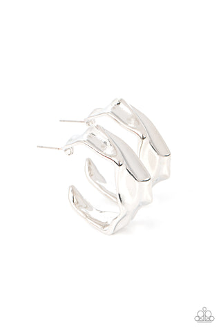 Cutting Edge Couture - Silver Hoop Earrings