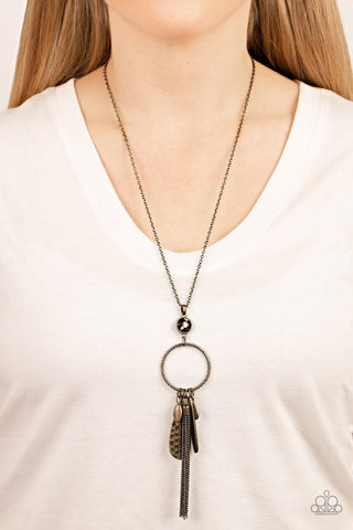 Tastefully Tasseled - Brass Necklace