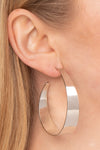 Flat Out Fashionable - Silver Hoop Earrings