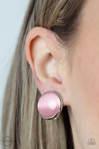 Cool Pools - Pink Clip On Earrings