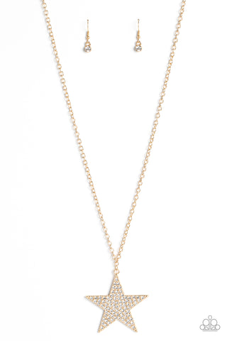 Rock Star Sparkle - Gold Necklace