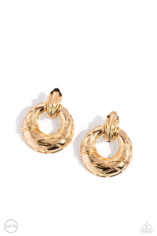 Metro Voyage - Gold Clip-on Earrings