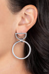 Contour Guide Silver Post Earrings