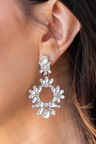 Leave them Speechless - White Earrings