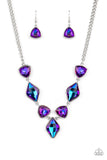 Glittering Geometrics - Purple Necklace