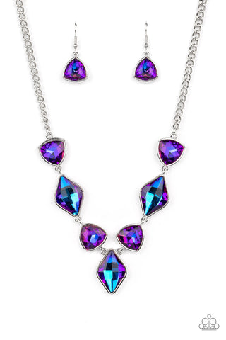 Glittering Geometrics - Purple Necklace