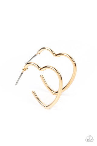 Burnished Beau - Gold Heart Hoops