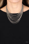 Cascading Chains - Silver Necklace