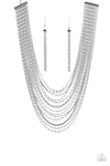 Cascading Chains - Silver Necklace